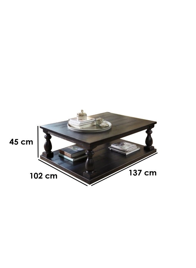 هومزمارت طاولة قهوة خشب سويدي أسود - 45×137×102 سم - Image 4