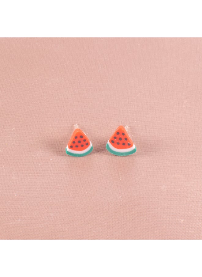 Generic Small Silicon Earring for Baby - Watermelon 