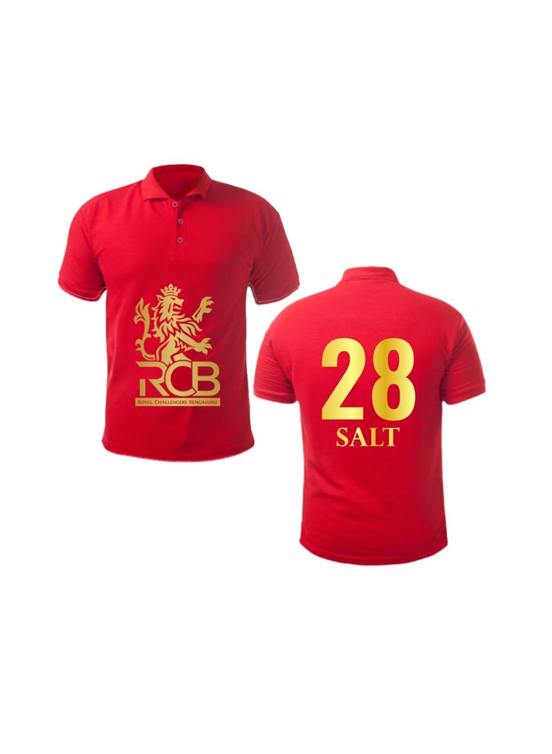 Bengaluru Cricket Men's Dry-Fit Polo Neck T-Shirt|Soft&Breathable Sportswear For Cricket Lovers|Tshirt With Cap|Suitable For Games - Image 1