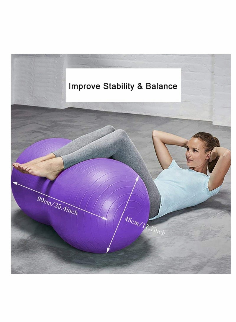 Y&D Peanut Ball, Exercise Yoga Balance Stability Sitting Anti Burst Ball for Labor Birthing, Kids Sensory Toys, Home & Gym Fintness, Include Pump Strap - Image 2
