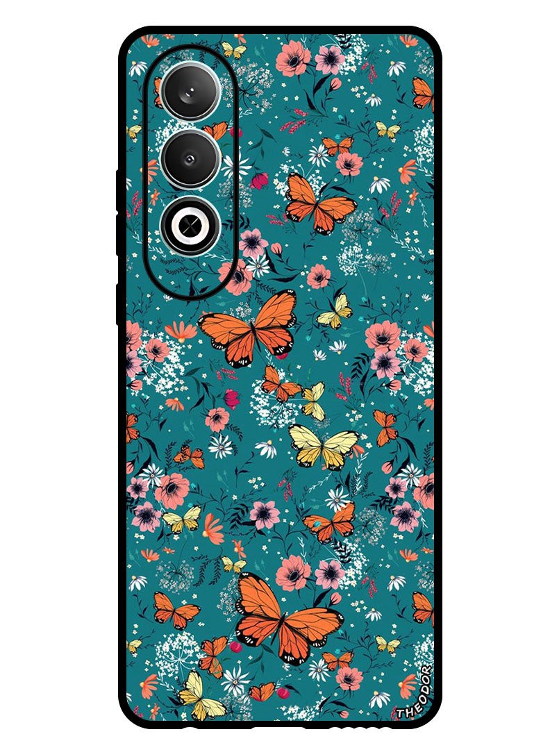 Theodor Protective Case Anti Scratch Shock Proof Bumper Cover For OnePlus Nord CE 4 Butt Flowers - Image 1