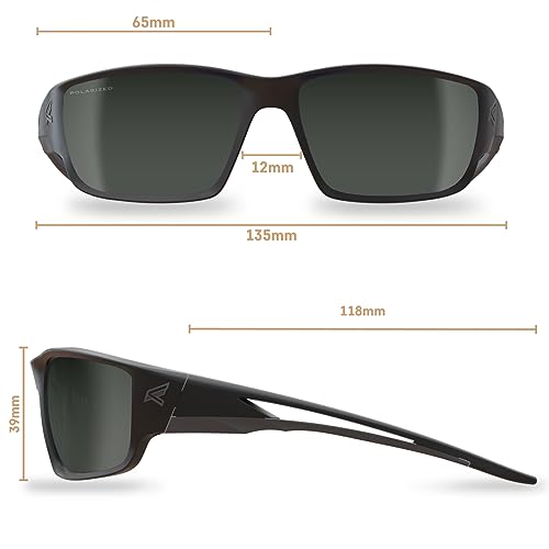 EDGE TSK21-G15-7 Kazbek Polarized Wrap-Around Safety Glasses, Anti-Scratch, Non-Slip, UV 400, Military Grade, ANSI/ISEA & MCEPS Compliant, 5.04" Wide (Black Frame/G-15 Silver Mirror Lens) - Image 5