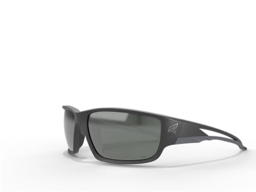 EDGE TSK21-G15-7 Kazbek Polarized Wrap-Around Safety Glasses, Anti-Scratch, Non-Slip, UV 400, Military Grade, ANSI/ISEA & MCEPS Compliant, 5.04" Wide (Black Frame/G-15 Silver Mirror Lens) - Image 1