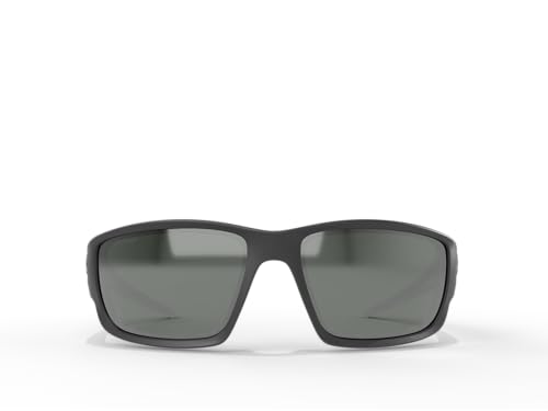 EDGE TSK21-G15-7 Kazbek Polarized Wrap-Around Safety Glasses, Anti-Scratch, Non-Slip, UV 400, Military Grade, ANSI/ISEA & MCEPS Compliant, 5.04" Wide (Black Frame/G-15 Silver Mirror Lens) - Image 2