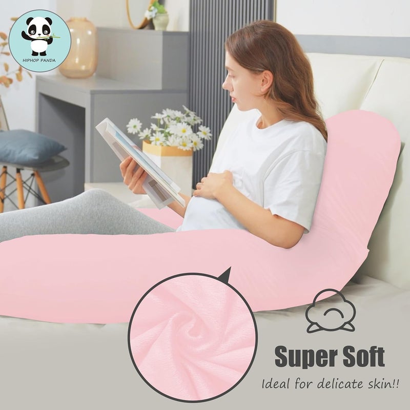 HIPHOP PANDA UShaped Pregnancy Pillow for Sleeping  Full Body Maternity Support Pillow with Cooling Removable Cover  Comfort for Back HIPS Legs Belly  57 Inch for Pregnant Women Pink - Image 3