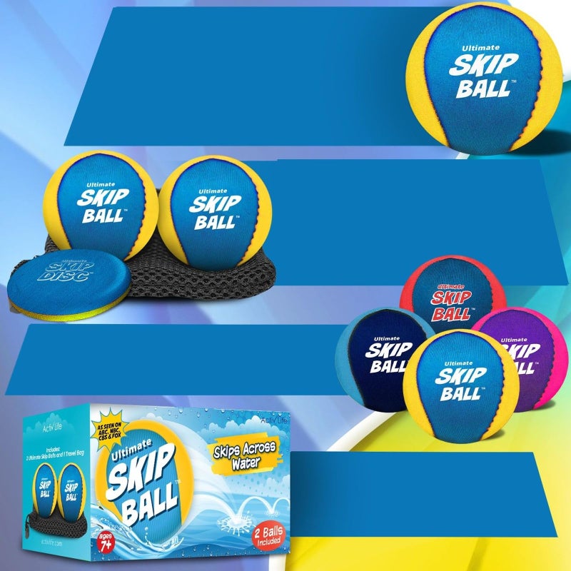 Activ Life Ultimate Skip Ball (Yellow/Cyan) Top Beach Games, Water Toys & Gifts for Kids Birthday Presents & Cool Summer Ideas for Boys Girls Men Women - Best for Family Sand & Swimming Pool Fun 2024 - Image 5