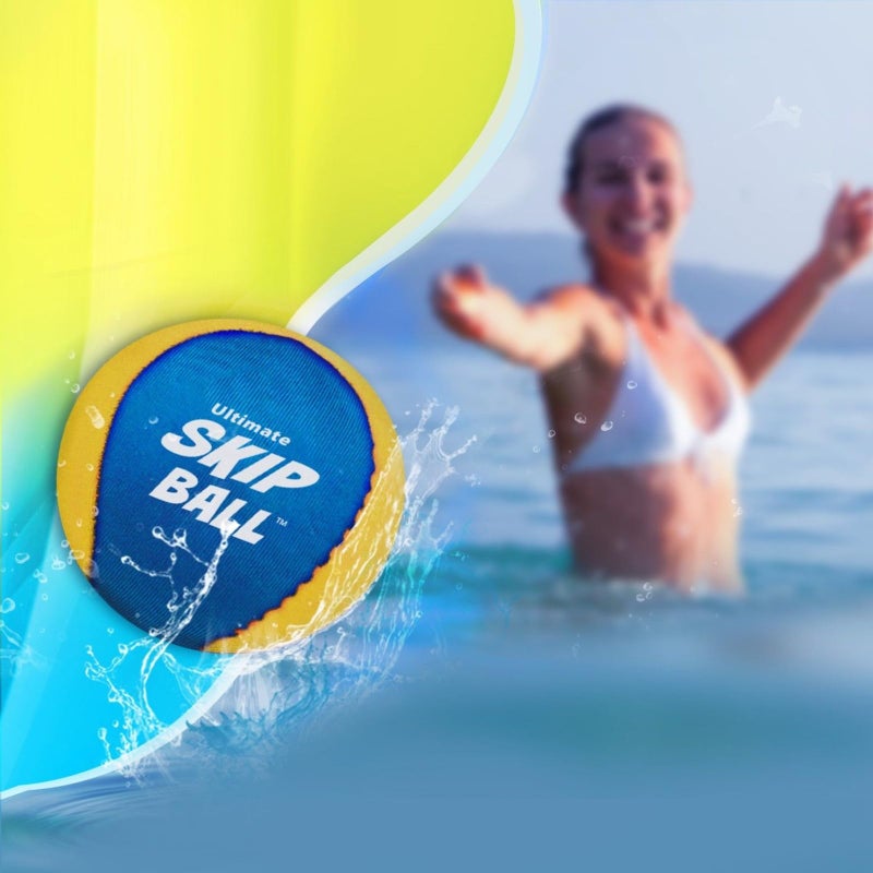 Activ Life Ultimate Skip Ball (Yellow/Cyan) Top Beach Games, Water Toys & Gifts for Kids Birthday Presents & Cool Summer Ideas for Boys Girls Men Women - Best for Family Sand & Swimming Pool Fun 2024 - Image 4
