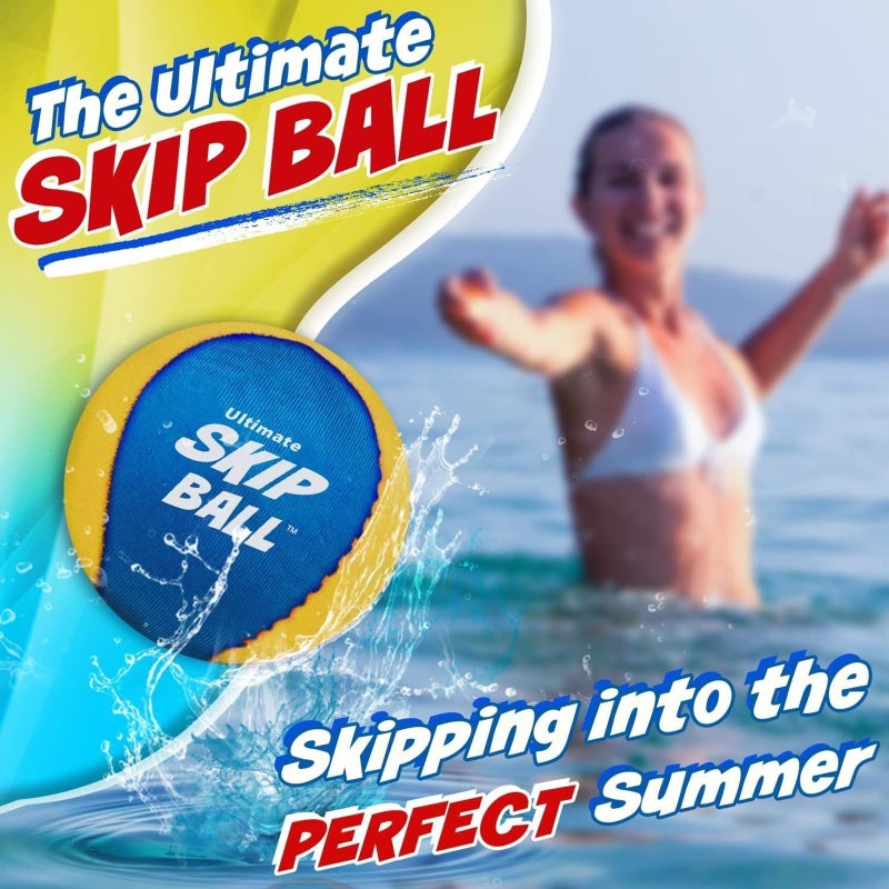 Activ Life Ultimate Skip Ball (Yellow/Cyan) Top Beach Games, Water Toys & Gifts for Kids Birthday Presents & Cool Summer Ideas for Boys Girls Men Women - Best for Family Sand & Swimming Pool Fun 2024 - Image 2