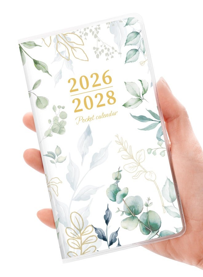SUNEE Pocket Calendar May 2026 to June 2028 - Two Year Monthly Planner Small Calendar 3.5" x 6" Organizer for Daily & Yearly Schedule - Compact Agenda Notebook for School, Work, Women, Greenery - Image 1
