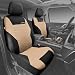 CAR PASS Car Seat Covers Two Front Only for Car 3D Tyre Print Automotive Interior Covers Airbag Compatible Quick Setup Universal Fit Seat Covers for Car Truck SUVBlack and Beige - Image 3