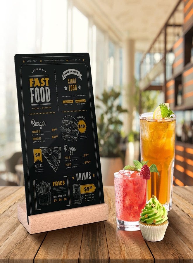 Pintuson 4 Pack Mini Chalkboard Signs - 8x6 inch Acrylic Chalk Board - Small Chalkboard Signs with Beech Base - Double Sided Blackboard for Display Menus, Food Signs, Message Boards, Table Numbers - Image 5