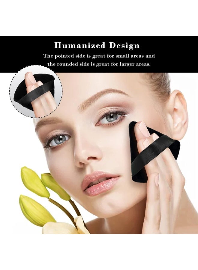 6Pcs of Triangular Powder Puff Makeup Sponges, Made of Super-soft Velvet, Designed for Contouring, Eye, and Corner, Beauty Blender Foundation Mixing Container (Multicolor) - Image 4