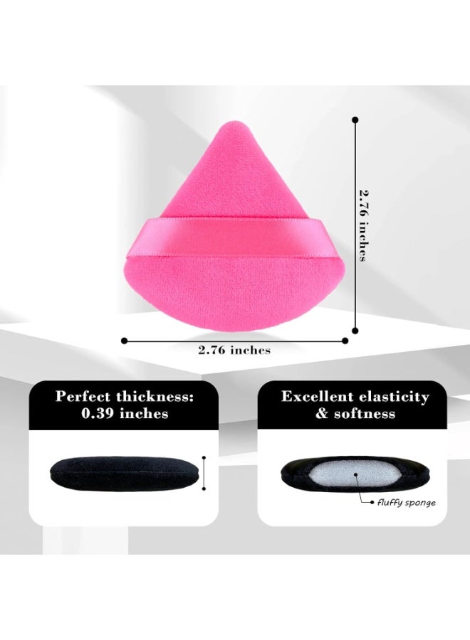 6Pcs of Triangular Powder Puff Makeup Sponges, Made of Super-soft Velvet, Designed for Contouring, Eye, and Corner, Beauty Blender Foundation Mixing Container (Multicolor) - Image 2