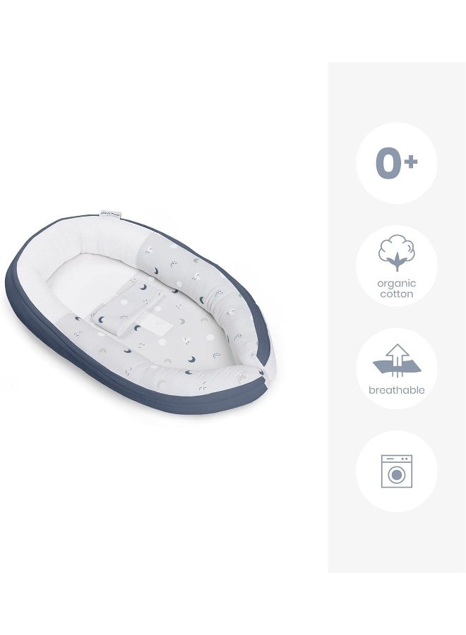 Doomoo Cocoon Baby Nest - Blue Grey Moon - Image 3
