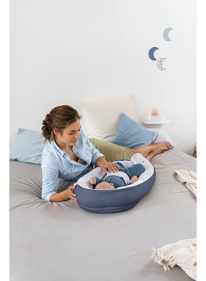 Doomoo Cocoon Baby Nest - Blue Grey Moon - Image 2