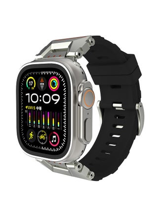 Apple Watchband For Ultra 1/2 49mm, Series 9/8/SE2/7/6/SE/5/4/3/2/1 45mm/44mm/42mm Durable Metal Connector Band - Black - pzsku/Z1AB14D5411D02EFB11C7Z/45/_/1725634573/900aa87d-2704-4072-b1c3-56f4dccc3191