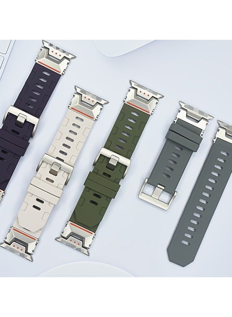 Samu - Apple Watchband For Ultra 1/2 49mm, Series 9/8/SE2/7/6/SE/5/4/3/2/1 45mm/44mm/42mm Durable Metal Connector Band - Black - Image 1
