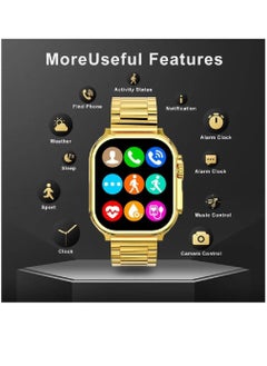 Zoom Plus 2023 New Bluetooth Calling Full Screen Touch Heart Rate Monitoring Ultra Smart Watch Golden  - Image 4