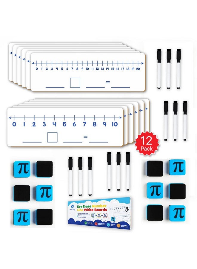 Simply magic Le-Sided Dry Erase Number Line White Boards - 4"X12", Elementary Number Line Strips, White Boards For Students, Math Manipulatives Must Haves, Number Line For Classroom Set - Simply Magic - Image 1