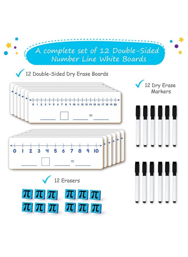 Simply magic Le-Sided Dry Erase Number Line White Boards - 4"X12", Elementary Number Line Strips, White Boards For Students, Math Manipulatives Must Haves, Number Line For Classroom Set - Simply Magic - Image 3