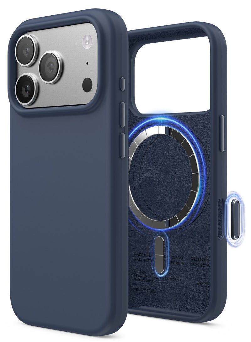 Elago Magnetic Liquid Silicone for iPhone 17 Pro case cover [Camera Control Button Cover] compatible with MagSafe Shockproof - Jean Indigo - Image 1