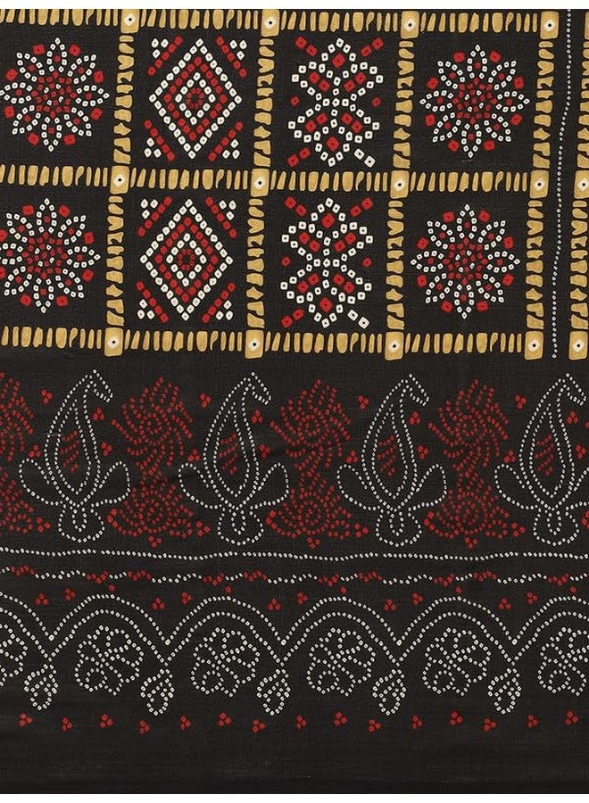 Vaamsi Women's Poly Georgette Bandhani Printed Traditional Saree With Blouse Piece (PC1161_Black) - Image 3