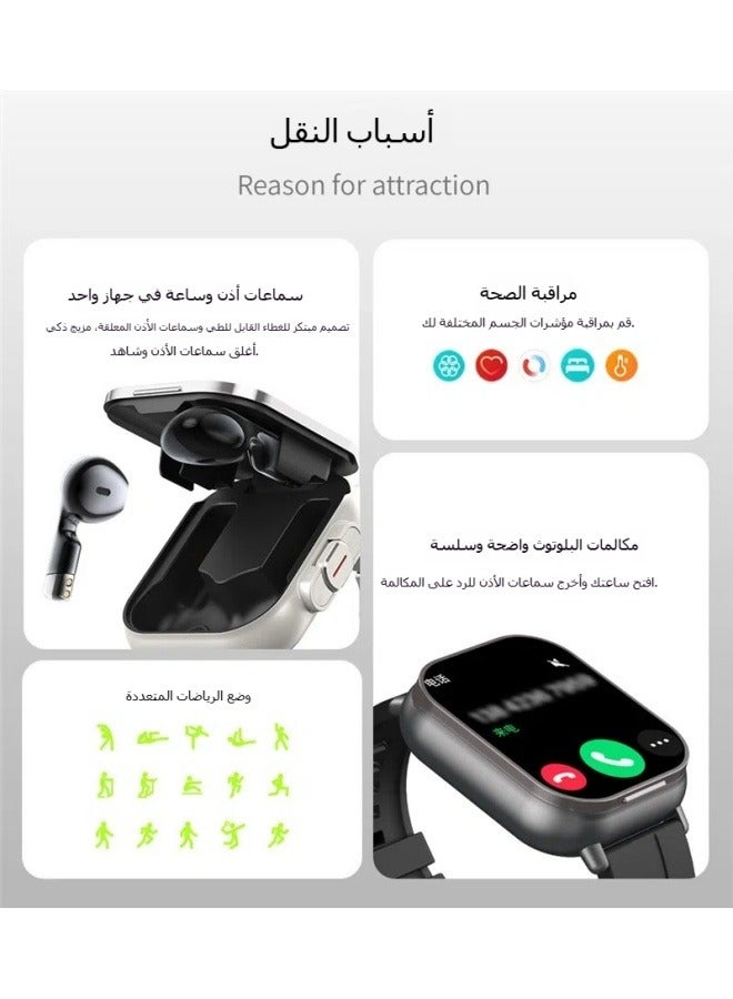 General Bluetooth call two-in-one Bluetooth headset smart watch sports fashion couple men and women phone watch  - Image 2