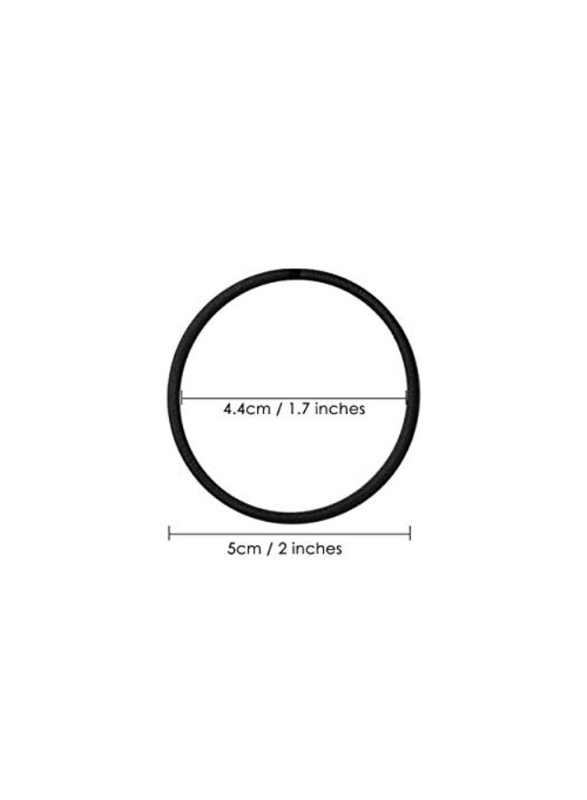 DS.DISTINCTIVE STYLE DS DISTINCTIVE STYLE Hair Ties 50 Pieces 25 mm Elastic Hair Bands Hair Rubber Bands Ponytail Holders Black - Image 3