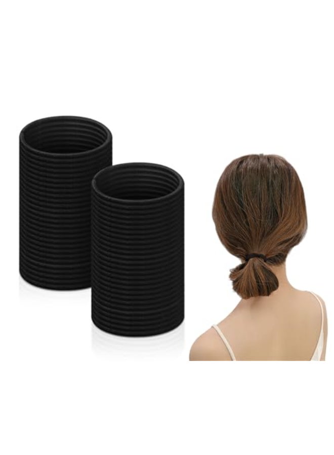 DS.DISTINCTIVE STYLE DS DISTINCTIVE STYLE Hair Ties 50 Pieces 25 mm Elastic Hair Bands Hair Rubber Bands Ponytail Holders Black - Image 1
