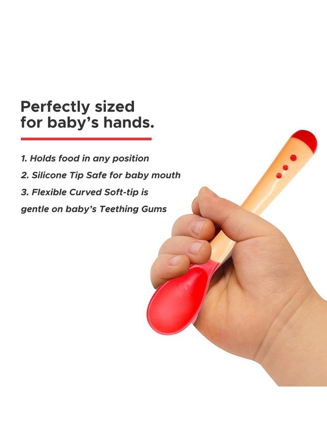 ناوتي كيدز ملعقة تغذية الأطفال الحساسة للحرارة من Feed With Ease، خالية من مادة BPA، للأطفال من سن 3 أشهر فما فوق (عبوة من 4 قطع باللون الأزرق وقطعتين باللون الأحمر) - Image 5