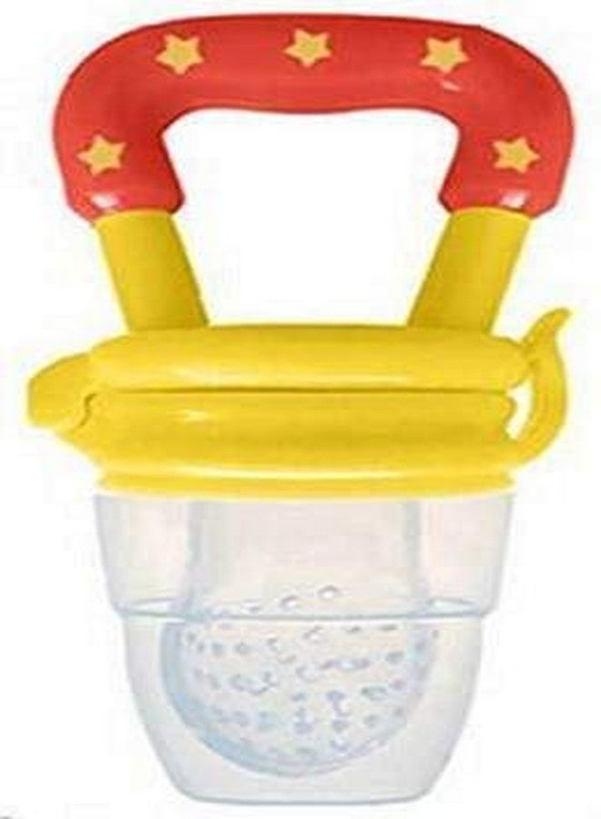 Crawl'in Baby Soother BPA-Free Silicone Food Nibbler for Fruit and Veggie with Rattle Handle (Multicolour, 0-24 Months) (Pack of 1) (Yellow Soother) - Image 1