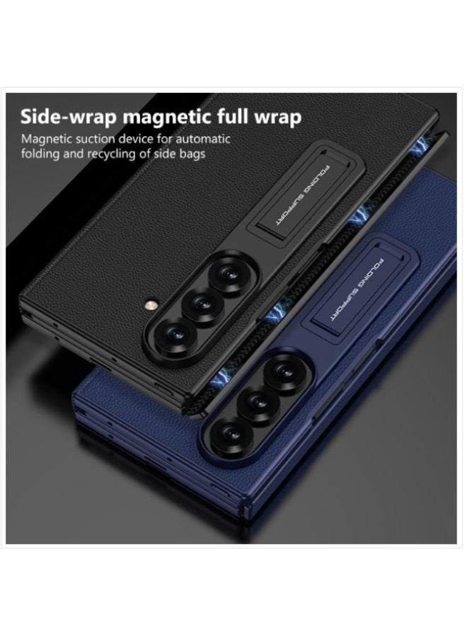 NAKXUS For Samsung Galaxy Z TriFold GKK Integrated Full Coverage Flip Phone Case with All Purpose Holder(Carbon Fiber) - Image 4