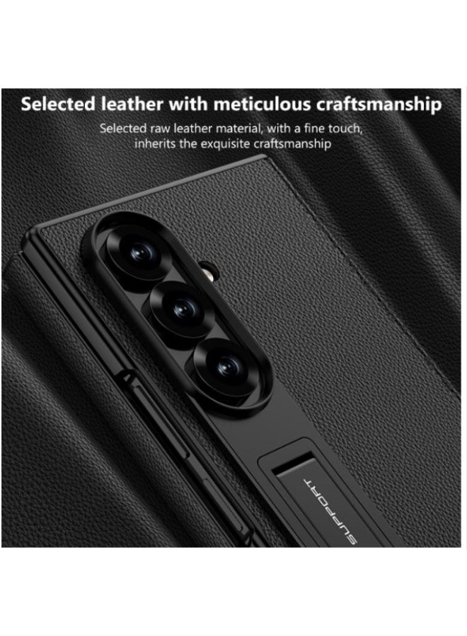 NAKXUS For Samsung Galaxy Z TriFold GKK Integrated Full Coverage Flip Phone Case with All Purpose Holder(Carbon Fiber) - Image 3