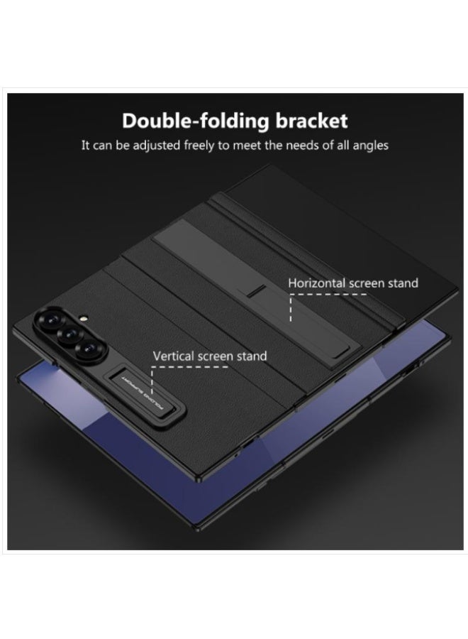 NAKXUS For Samsung Galaxy Z TriFold GKK Integrated Full Coverage Flip Phone Case with All Purpose Holder(Carbon Fiber) - Image 5
