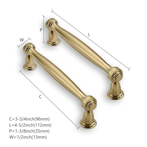 ZAUYX Solid HeavyDuty 10 Pack 334 Inch Hole Center Champagne Bronze Cabinet pulls Champagne Brass is Suitable for Kitchens cabinets vanities Bathroom cabinets - Image 3