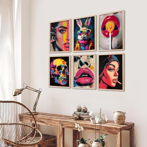 walllane - Abstract Cool Modern wall art painting with frame for home decoration/Wall decor paintings for living room, Framed poster set for bedroom (10x13 inch, D) - Image 3