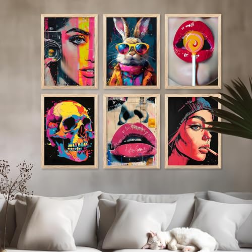 walllane - Abstract Cool Modern wall art painting with frame for home decoration/Wall decor paintings for living room, Framed poster set for bedroom (10x13 inch, D) - Image 1