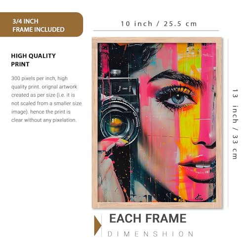 walllane - Abstract Cool Modern wall art painting with frame for home decoration/Wall decor paintings for living room, Framed poster set for bedroom (10x13 inch, D) - Image 2