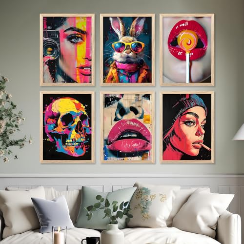walllane - Abstract Cool Modern wall art painting with frame for home decoration/Wall decor paintings for living room, Framed poster set for bedroom (10x13 inch, D) - Image 5