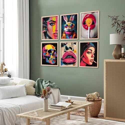 walllane - Abstract Cool Modern wall art painting with frame for home decoration/Wall decor paintings for living room, Framed poster set for bedroom (10x13 inch, D) - Image 4