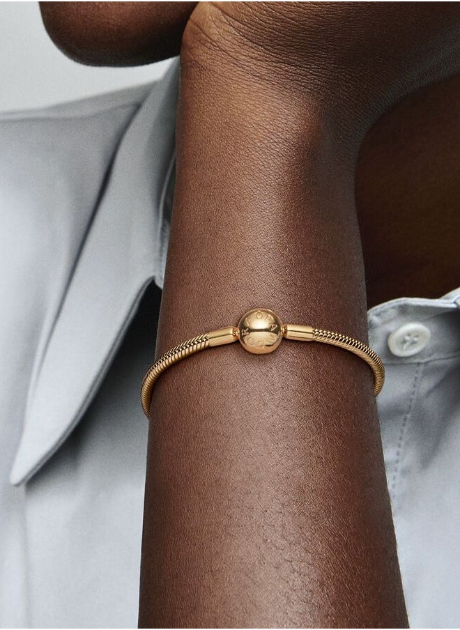 PANDORA - Pandora Moments Snake Chain 14k Gold-plated Bracelet for Women 568748C00 - Image 1
