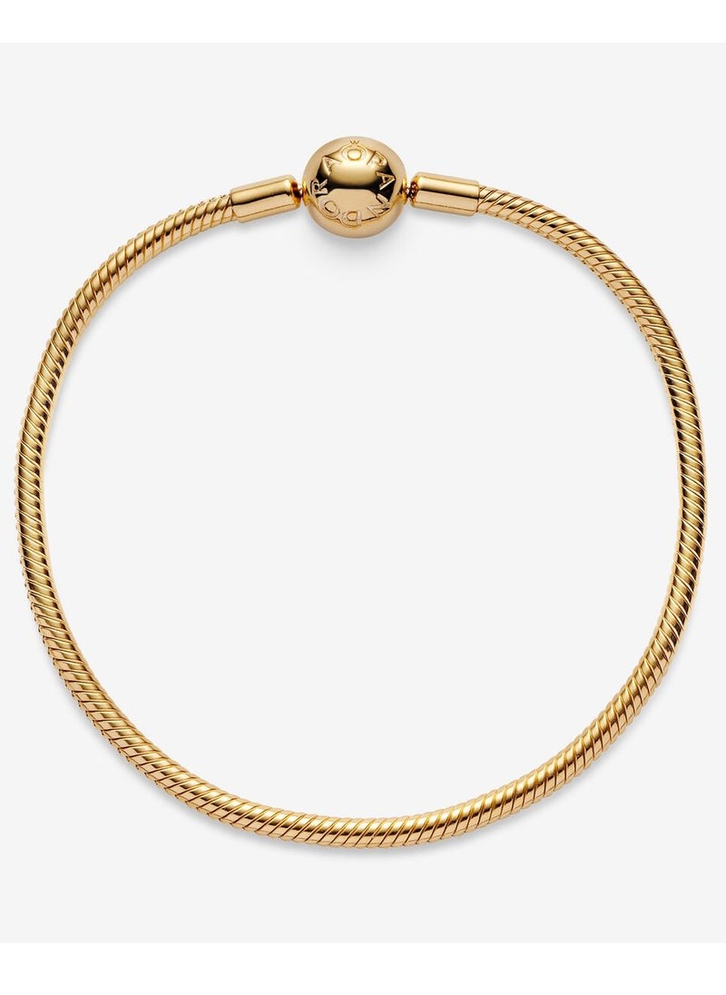 PANDORA - Pandora Moments Snake Chain 14k Gold-plated Bracelet for Women 568748C00 - Image 1