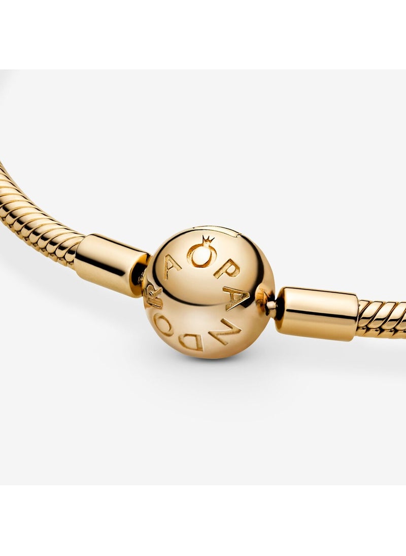 PANDORA - Pandora Moments Snake Chain 14k Gold-plated Bracelet for Women 568748C00 - Image 1