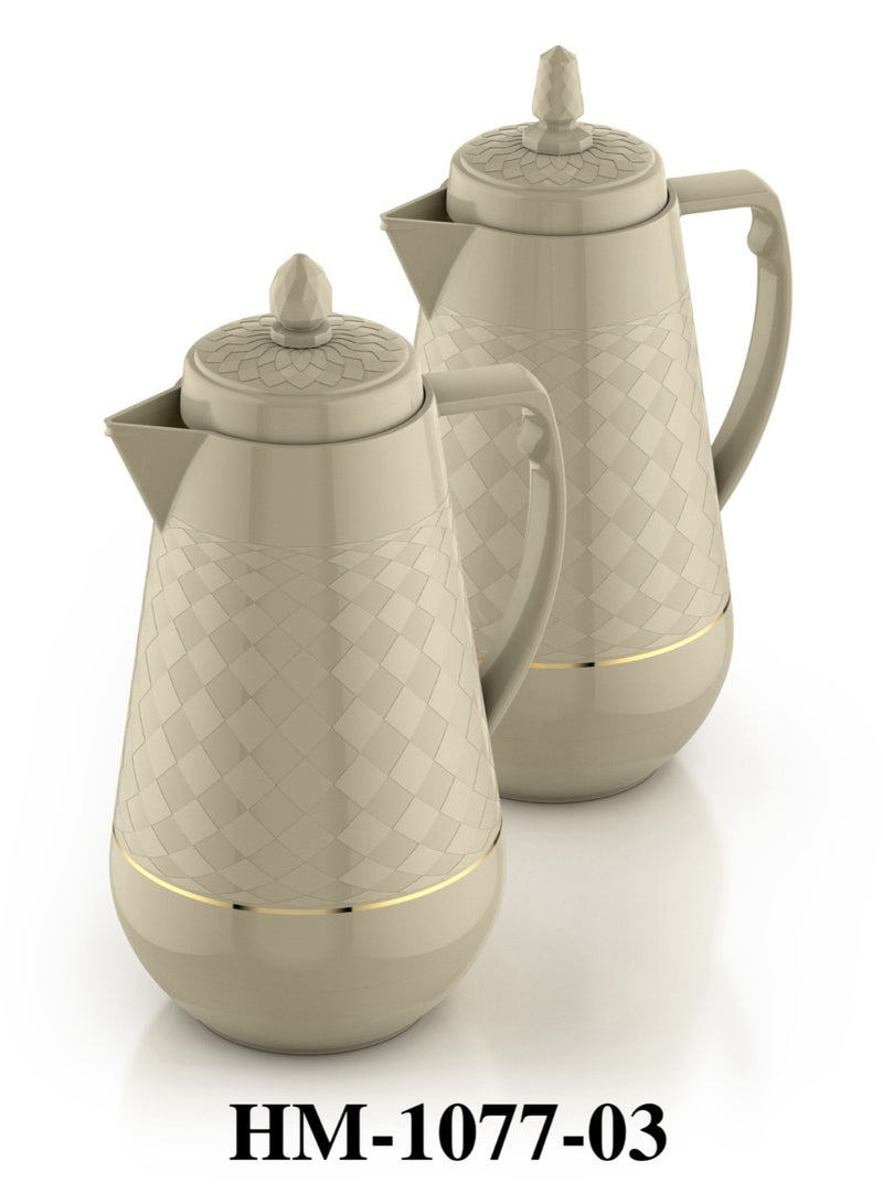 Home Master 1 liter tea thermos set from Home Master, elegantly designed with a double thermal case to keep heat and cold for long hours. 