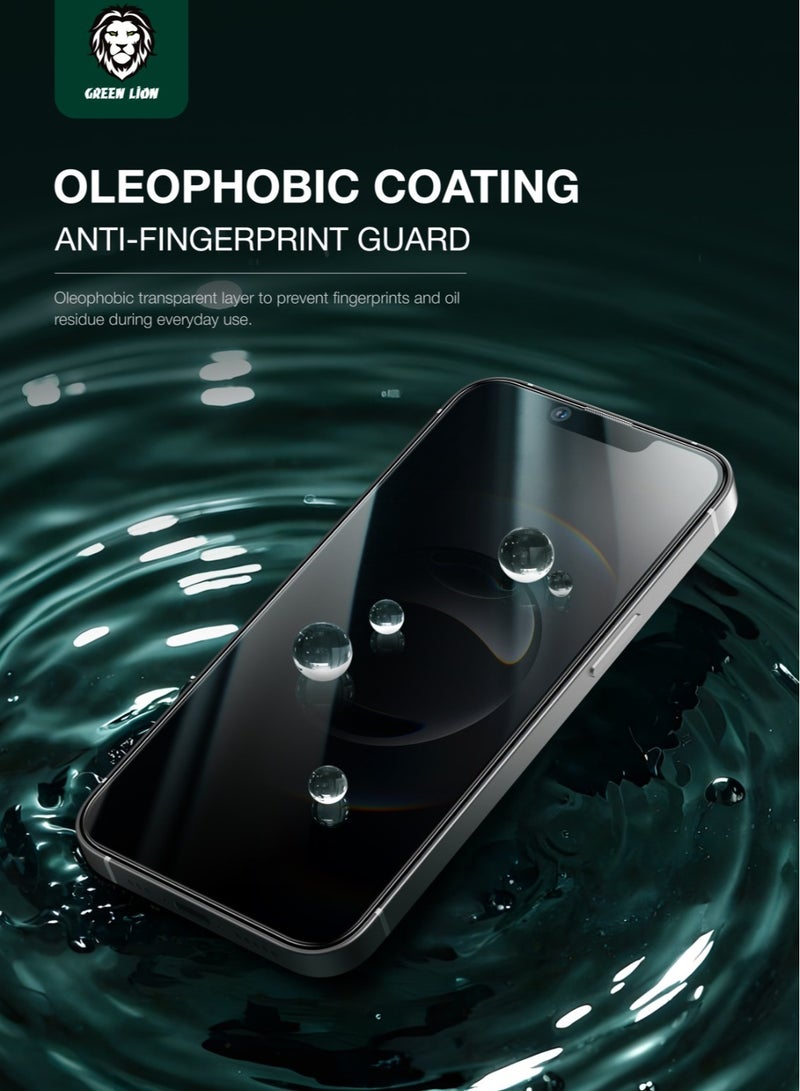GREEN LION iPhone 16e Tempered Glass 9H Steve Privacy Ultra-Thin Screen Protector with Oleophobic Coating & Sensitive Touch / 28°Anti Peeping / Anti-Fingerprint / Crystal Clear / Scratch-Resistant / Drop & Bumps Protection / Shock Proof - Privacy Black - Image 3