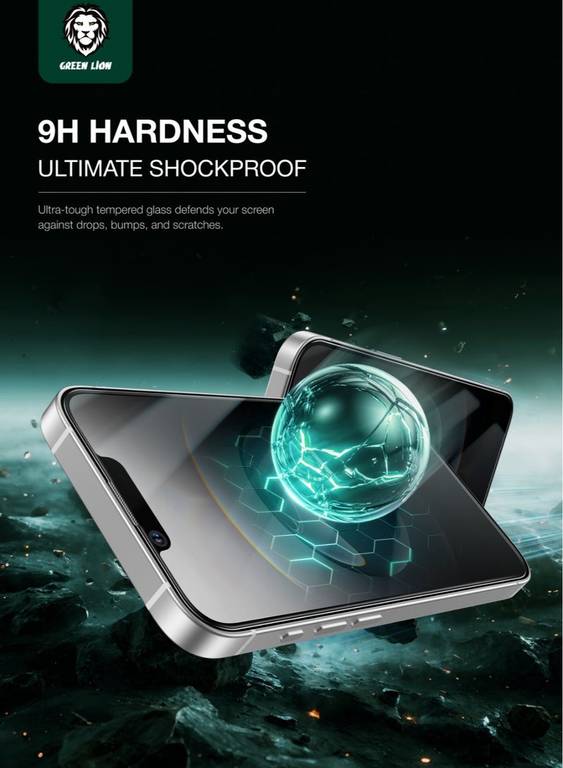 GREEN LION iPhone 16e Tempered Glass 9H Steve Privacy Ultra-Thin Screen Protector with Oleophobic Coating & Sensitive Touch / 28°Anti Peeping / Anti-Fingerprint / Crystal Clear / Scratch-Resistant / Drop & Bumps Protection / Shock Proof - Privacy Black - Image 2