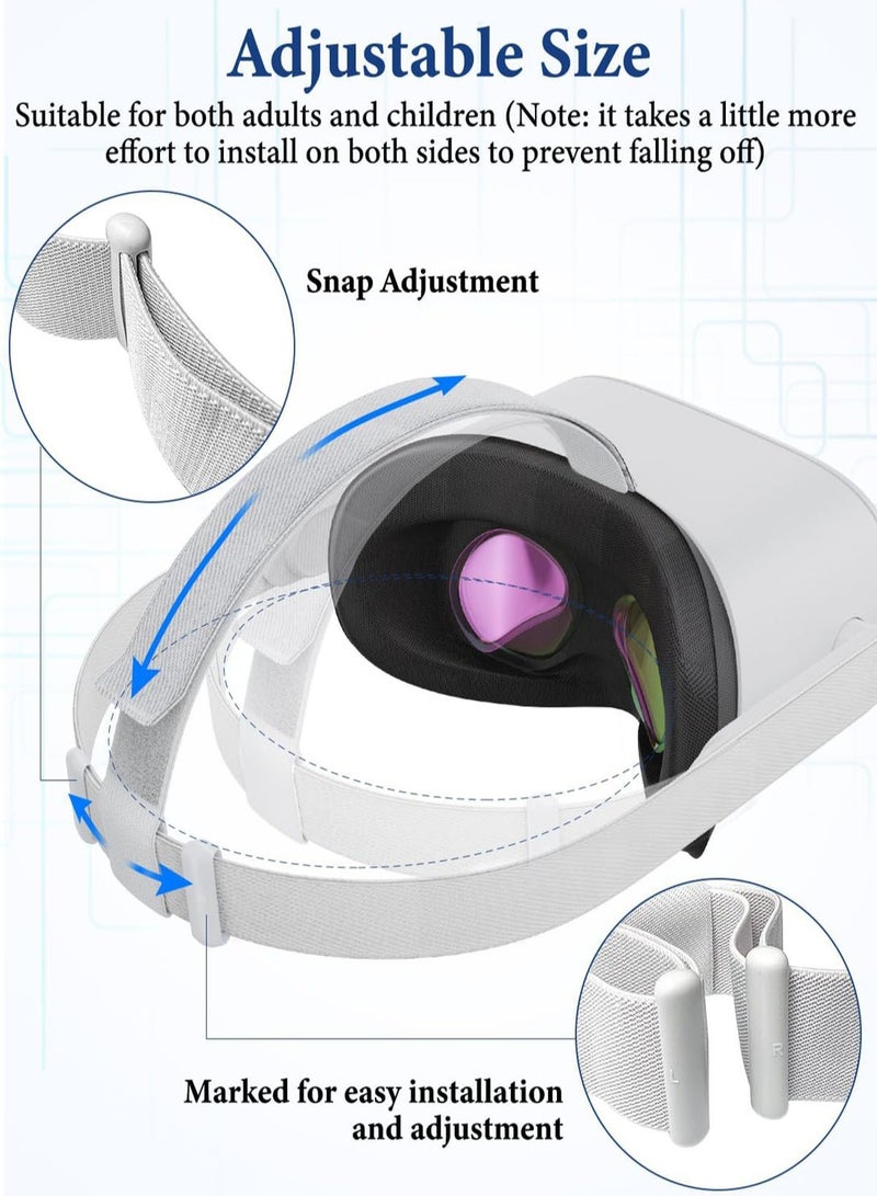 Original Head Strap for Oculus Quest 2 Headset, Replacement Head Strap for Meta Quest 2, VR Accessories with 2 Pair Thumb Grip Caps  - Image 4