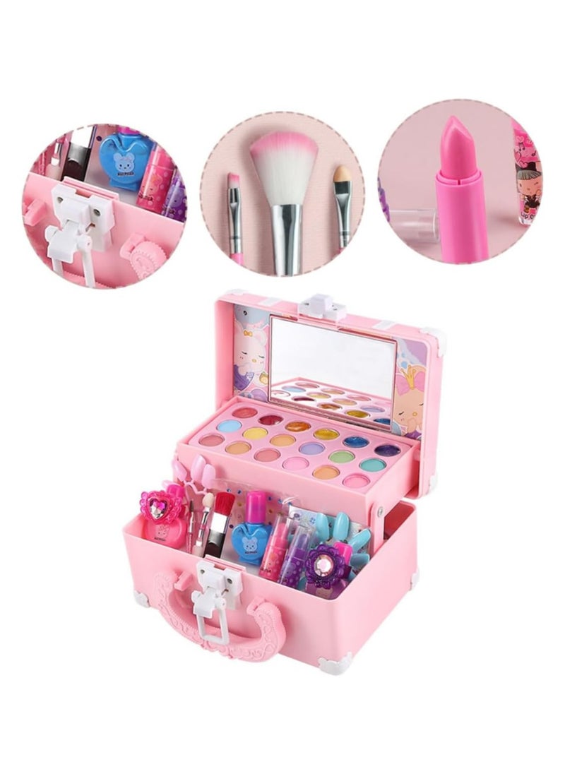 JoyousSto Kids Makeup Kit for Girls Cosmetic Beauty Set Portable Makeup Kit with Storage Case Washable and Nontoxic Cosmetic Toys for Girls Gift  - Image 5