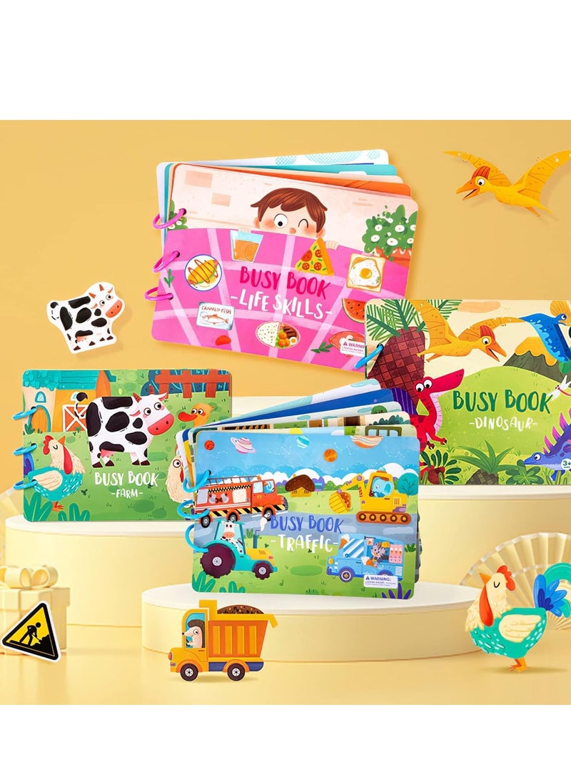 موموبير - كتاب Mumoo Bear Quiet Book للأطفال الصغار، كتاب Montessori Busy Book للأطفال، كتاب هادئ لأنشطة ما قبل المدرسة للأولاد والبنات من سن 1 إلى 3 سنوات، أنشطة تعليمية لمرحلة ما قبل المدرسة في المزرعة - Image 1