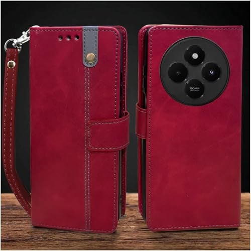 Excelsior Flip Cover for Redmi A4, Redmi 14C, Poco C75, Poco M7 | Premium PU Leather | 360 Degree Protection (Red) - Image 1